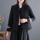 
Ethnic style embroidered disc-button cotton coat for women in autumn and winter mother's cotton coat with stand collar, short national style jacquard cotton-padded jacket