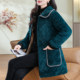 Winter velvet mother's smock, new thickened zipper, mid-length cotton coat, jacket, work clothes, warm cotton coat