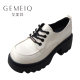 Gomeki white lace-up loafers 2025 spring new women's shoes heightened thick-soled small leather shoes French versatile single shoes