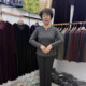 
Middle-aged mothers' autumn new V-neck long-sleeved T-shirt for women 40-50 years old solid color inner bottoming shirt black to make them look thin