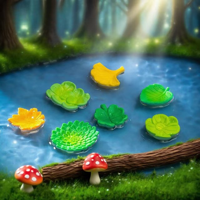 Creative floating ginkgo sycamore leaves fish tank gardening diy decoration accessories micro landscape ornaments