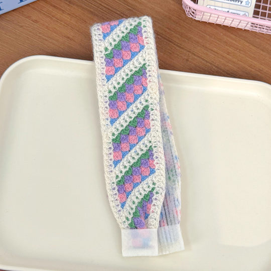 Children's bangs and broken hair stickers, sweet knitted embroidered wool Velcro stickers, wide-brimmed soft headbands, hair accessories and hairpins