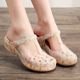 VEBLEN Croc Shoes Women's Summer Fashion Non-Slip Beach Shoes Soft Bottom Student Jelly Slippers Wedge Sandal Slippers for Outerwear