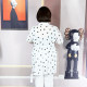 Tianjiao Yishengshui Summer New Polka Dot Shirt Women's Loose Large Size Medium-Length Shirt Short Sleeve Shirt 23222