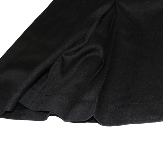 Short skirt women's skirt summer new style literary student linen knee-length pleated skirt high waist retro mid skirt A-skirt commuting
