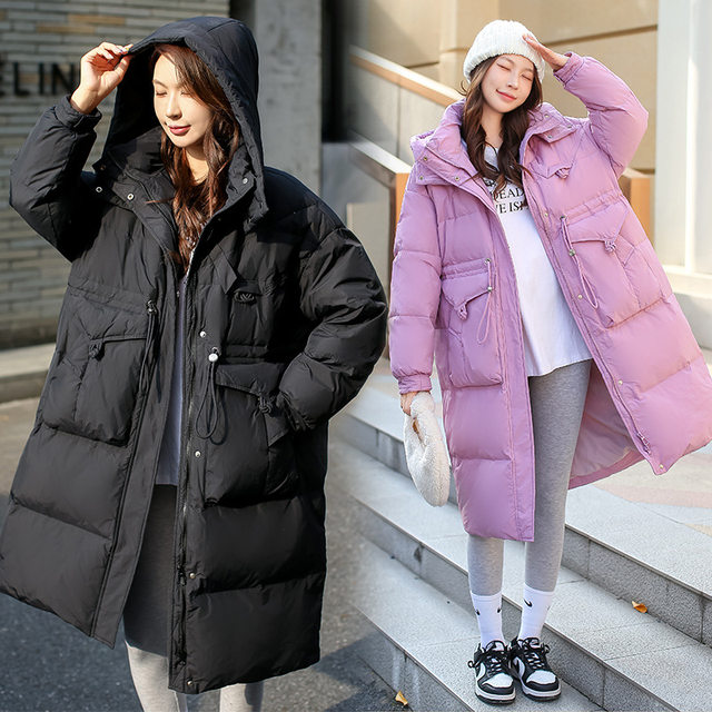 300 extra large size down jacket for women 200Jin [Jin is equal to 0.5kg] Fat mm winter extra fat and enlarged waist mid-length hooded thickened jacket