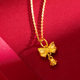 Vietnamese sand gold necklace women's 999 pure gold 18K gold plated bow flower pendant clavicle chain gold plated jewelry