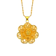 Vietnamese sand gold necklace women's 999 pure gold 18K gold plated bow flower pendant clavicle chain gold plated jewelry