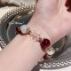 
ins Christmas winter snowflake natural wine red garnet white crystal opal protein bracelet design bracelet New Year gift