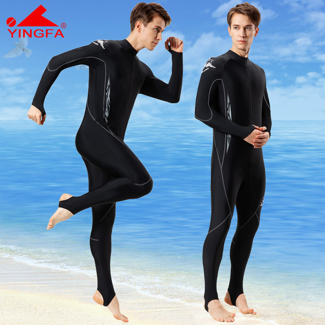 Yingfa genuine long-sleeved trousers sun protection quick-drying snorkeling surfing jellyfish wetsuit casual one-piece swimsuit men 2168