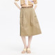 xg Xue Ge Workwear Style Large Pocket Mid-Long Skirt 2024 Summer New Commuter Skirt Women XJ203031A309