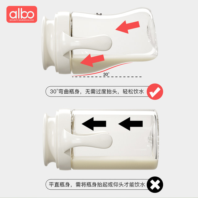Albo 嘬 杯 cup baby cup baby sip and drink water cup home children's drinking milk cup lip control learning cup