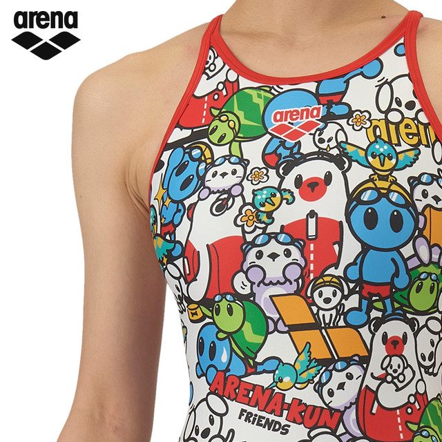 arena Arena 2025 new children's cute anti-chlorine resistant girl one-piece sleeveless triangle swimsuit