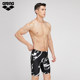 arenaMen's 5-point knee-length swimming trunks high elastic fit swimming shorts boys' hot spring swimsuit