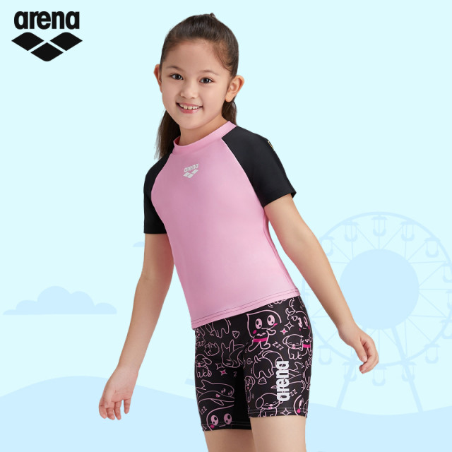 ARENA ARina Short -sleeved long -sleeved long -sleeved sunscreen and knee swimsuit Mid -boys, boys, girls, youth hot spring swimsuits