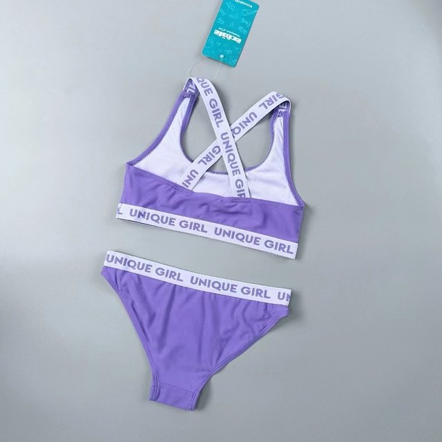 Amber outer single fashion children's split swimsuit in the swimsuit, the big child vest triangle Bikini girl sports swimwear
