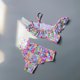 Amber single children's swimsuit girls split fresh printed baby small medium and large children's triangle bikini set