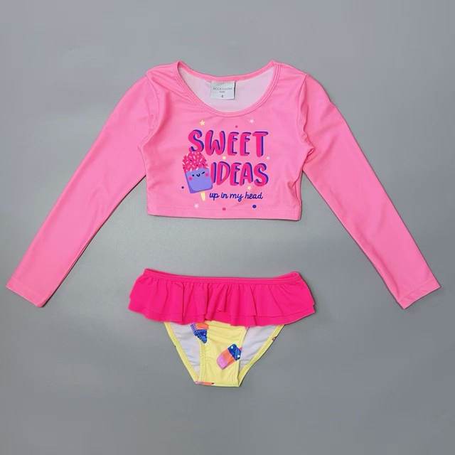 Amber single children's one-piece girl triangular split fashion off-shoulder princess lotus leaf territorial seaside swimsuit