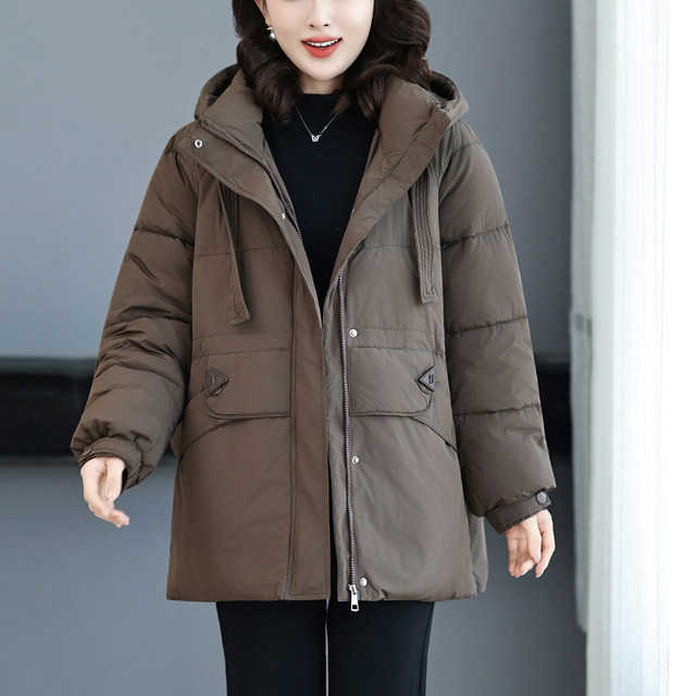 Fat Mom's cotton-padded jacket for women, new winter top for small people, slim, high-end, fashionable, large size cotton-padded jacket