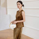 Met Endi Acetate Fragrance Cloud Salon Vest Skirt Set Women's Spring Premium Retro Fishtail Mid-length Skirt