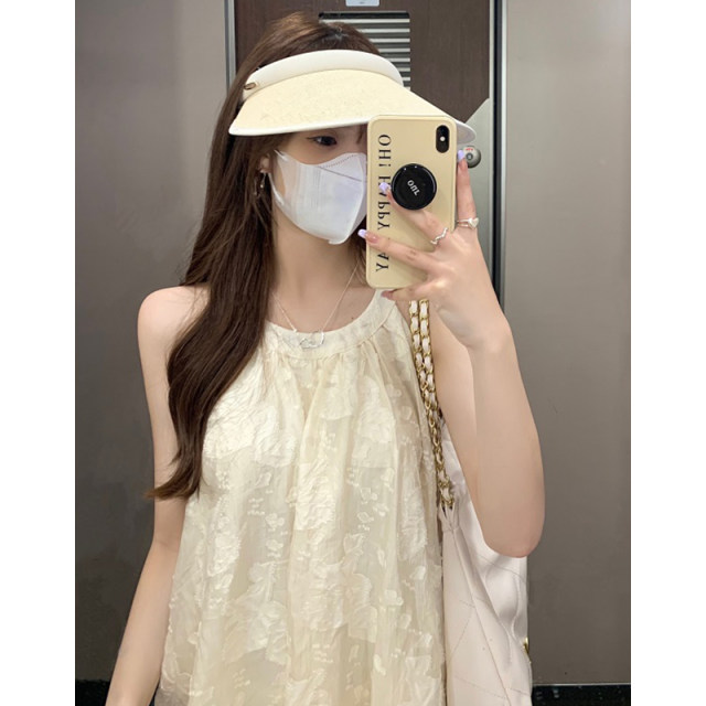 French hanging neck dress, commuting sweet woman Tian Xiwei, the same net red explosion casual caming cake 2023 new model
