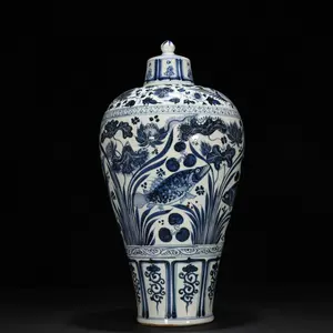 ください 中国 元染 青花魚藻紋壺 花瓶 の通販 by Ciaoちゅーる's shop