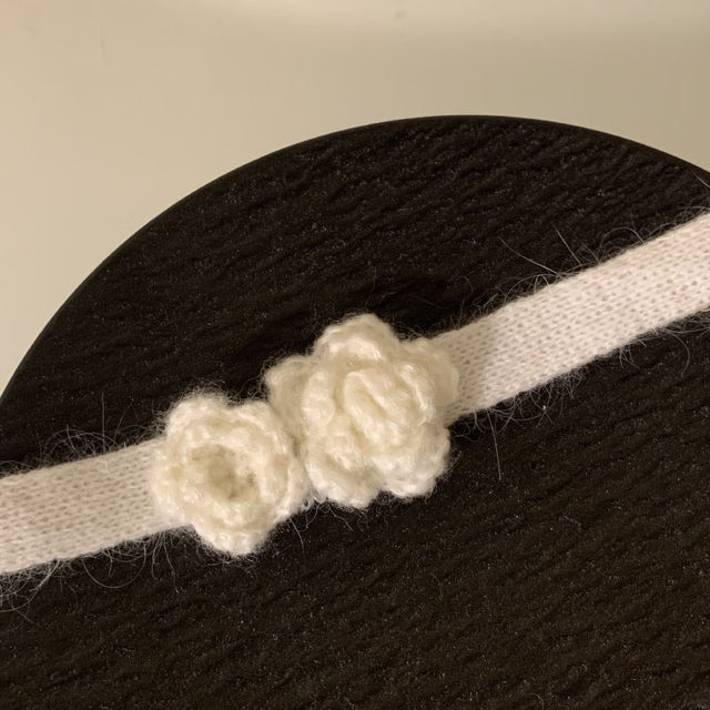 
HEY TAO Autumn and Winter Christmas White Wool Flower Plush Choker Pure Desire Atmosphere Necklace Necklace for Women