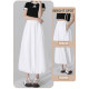 White flower bud skirt for women in summer 2025 high waist lantern A-line long skirt small mid-length puffy skirt trendy