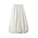 White flower bud skirt for women in summer 2025 high waist lantern A-line long skirt small mid-length puffy skirt trendy