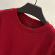 Small round neck threaded red short-sleeved women's T-shirt summer slim 2025 new slim design niche top
