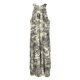 Korea's new style and artistic style of Dongdaemun ~ feminine watercolor printed bouquet waist halter neck sleeveless dress for women