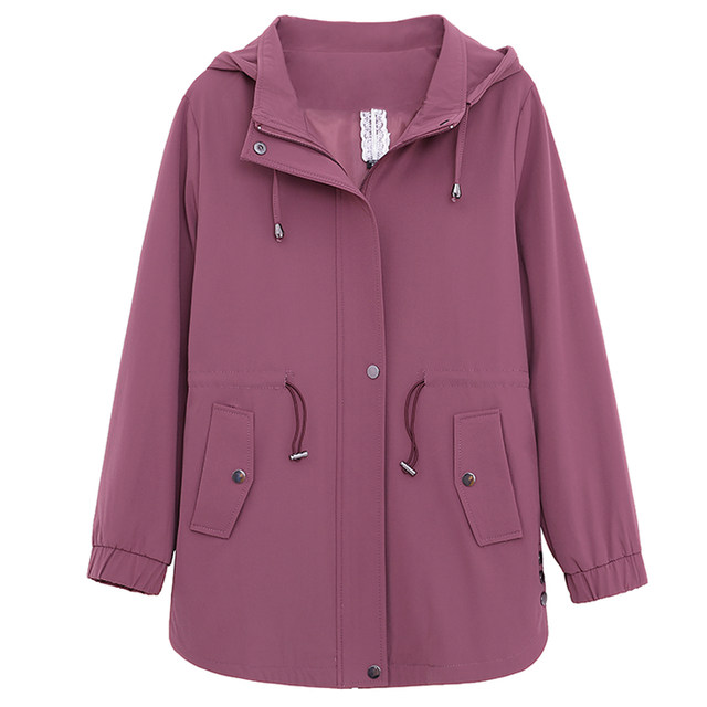 Mom Spring and Autumn Coat 2025 New Style Middle-aged and Elderly Trench Coat Women's Top Middle-aged Women's Autumn and Winter Casual Outdoor