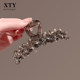 Internet celebrity fashion 2025 high-end crystal clip light luxury head back hair clip high-end spring and summer headgear