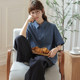 women's plaid short-sleeved shirt for women's retro summer plaid loose Korean mid-sleeved casual shirt