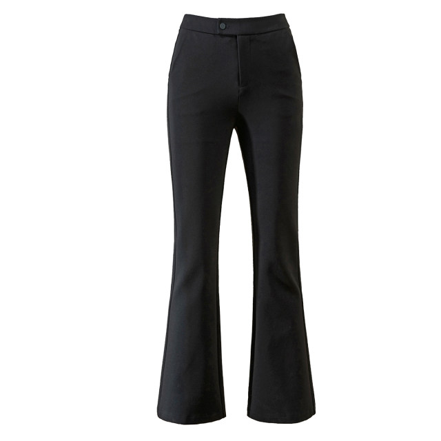 Yiyang Women's Pants 2025 Spring Black High Waist Duckling Slightly Lofted Casual Thin Style Slim Tenders for Suit
