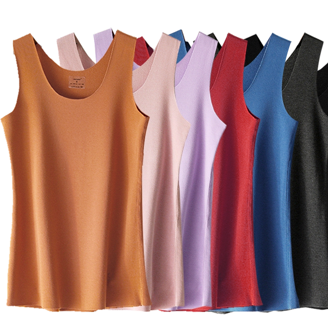 Broken color clearance vest female bottoming and velvet plus thickened autumn and winter with large size virtue warm -fitting underwear