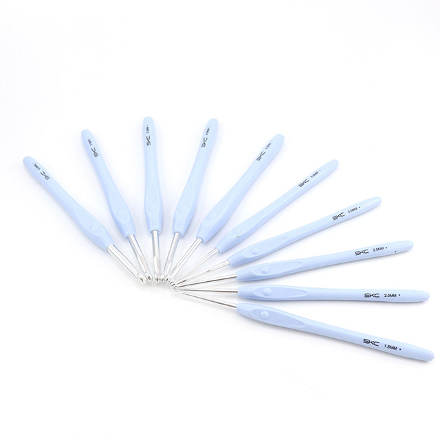 SKC aluminum crochet set sweater needle hand knitting tool set crochet set soft handle crochet set