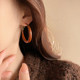 Retro Hong Kong style brown large earrings earrings for women with high-end earrings 2025 new hot plain earrings