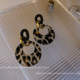 y2k Millennial future style leopard print exaggerated face small geometric circle earrings European and American retro all-match earrings earrings
