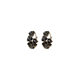 Korean temperament fashion niche black heart-shaped earrings peach heart earrings retro black diamond sweet love circle earrings