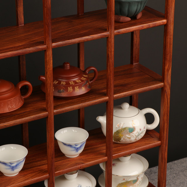 Solid wood teacup rack, teapot rack, rosewood rack, wall-mounted ...