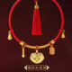 The same style as the gold shop sand gold baby lock collar red rope Fu character long life safety lock necklace children's full month anniversary gift
