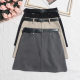 High waist belt pocket anti-exposure skirt commuter style professional A-line short skirt hip skirt suit skirt women
