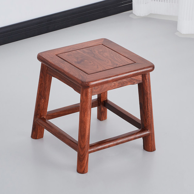 Hedgehog redwood square stool household wooden stool solid wood low stool living room shoe replacement stool large material plus high small stool
