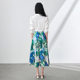 
2506312-Sense French commuting printed tinsel-melon vacation style skirt big sway women's summer long skirt southern oil