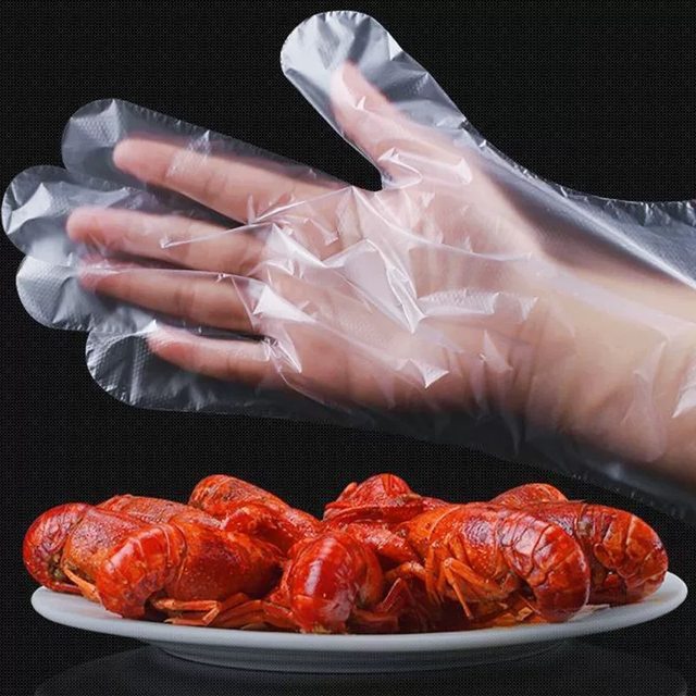 1000 disposable gloves durable food grade catering PE plastic household life grab small bags of fruit eat lobster