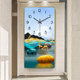 Cartoon decorative painting clock clock hanging clock living room Light luxury modern minimalist clock hanging wall house fashion hanging watch rectangular
