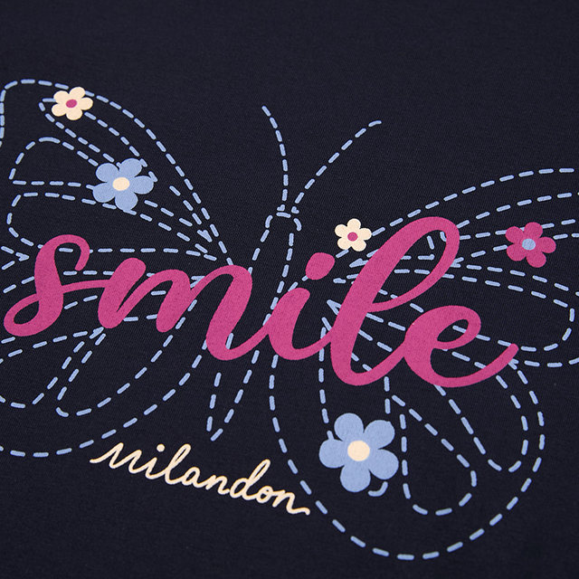 Miranden middle-aged and elderly mothers wear 2025 autumn new round neck fashionable printed T-shirt for women long sleeves casual thick