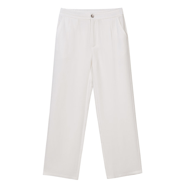 Milanden middle-aged and elderly mother's clothing spring and autumn new fashion high-waisted eight-point straight pants for women, loose and versatile