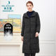Milanden middle-aged and elderly mother's clothing 2025 winter new fashion hooded mid-length down jacket windproof and warm